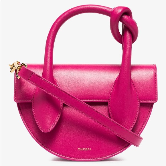 Yuzefi Delores Knot Top Handle Bag in Fuchsia - Picture 9 of 16